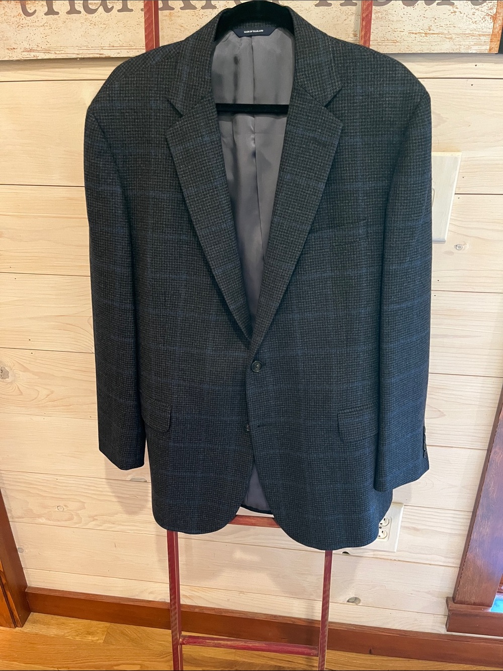Brooks Brothers Charcoal Gray Windowpane Sport Coat